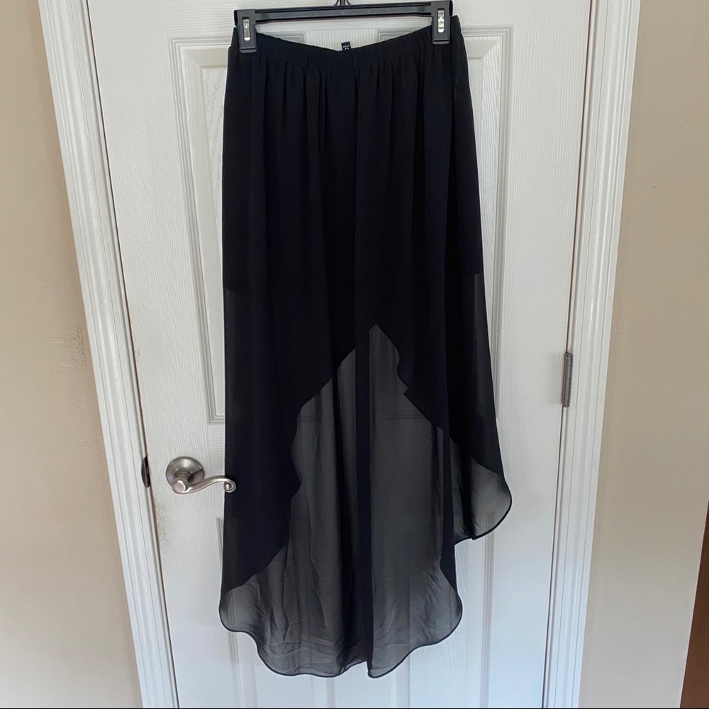 Divided by H&M Black High Low Maxi Skirt - Size 6
